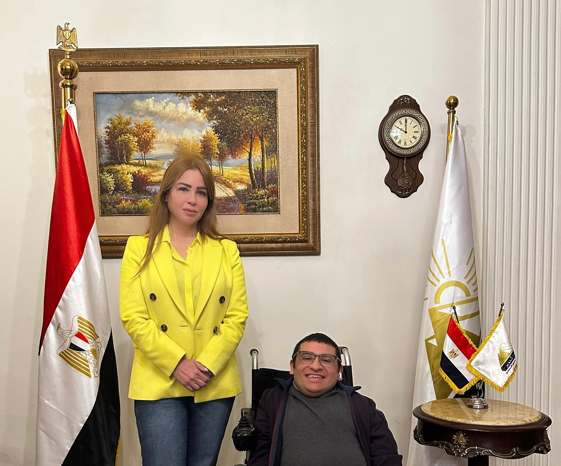 أحمد رأفت و الدكتورة جيهان مديح رئيسة حزب مصر أكتوبر